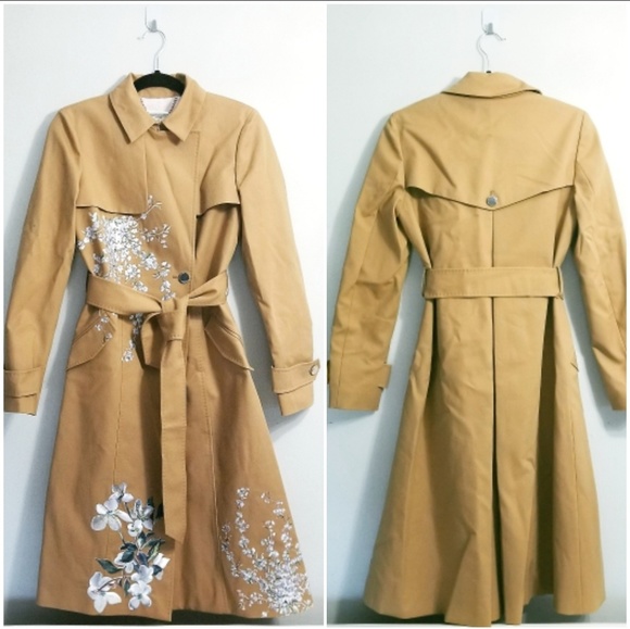 🚫SOLD🚫NWT TED BAKER EMBROIDERED TRENCH COAT - Picture 7 of 8